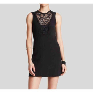 Free People Maribelle Sleeveless Button Back Little Black Shift Dress Size Large